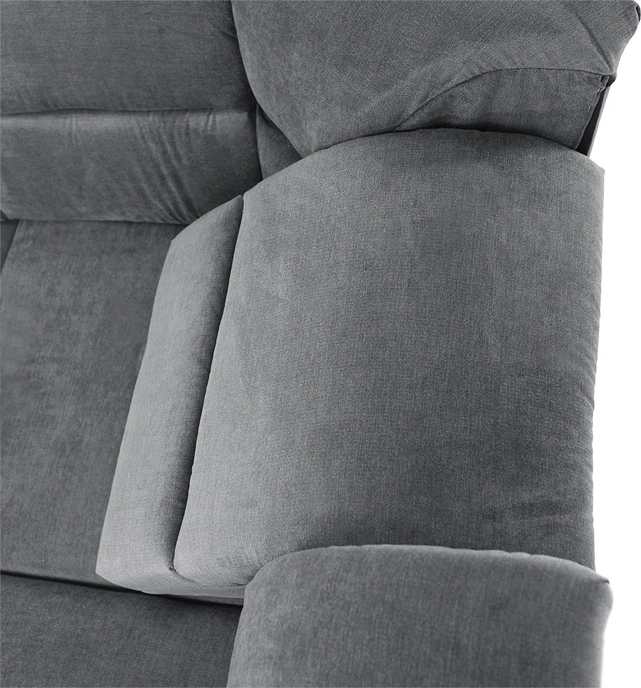 Kinyitható ülőgarnitúra, szürke szövet, jobbos, SANTIAGO