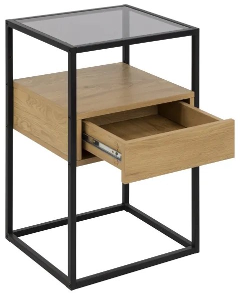 Éjjeliszekrény ZEIN tölgy/fekete