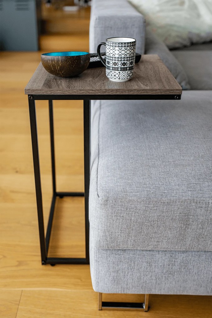 Konzolasztal, tölgy/fekete, KALA