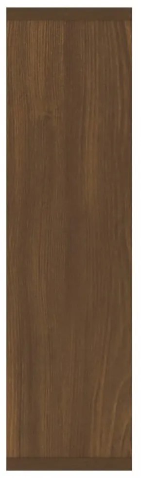 barna tölgyszínű tükrös szekrény LED-ekkel 76 x 15 x 55 cm
