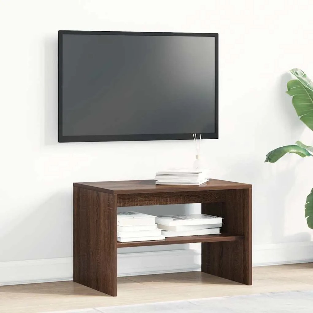 barna tölgy színű szerelt fa TV-szekrény 60x40x40 cm