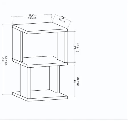 ZUNA éjjeliszekrény tölgy/fehér