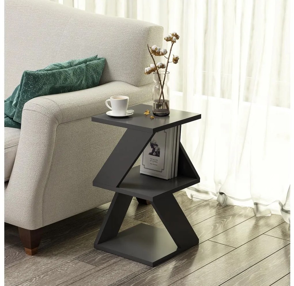 Kisasztal ALBENI 50x30 cm antracit