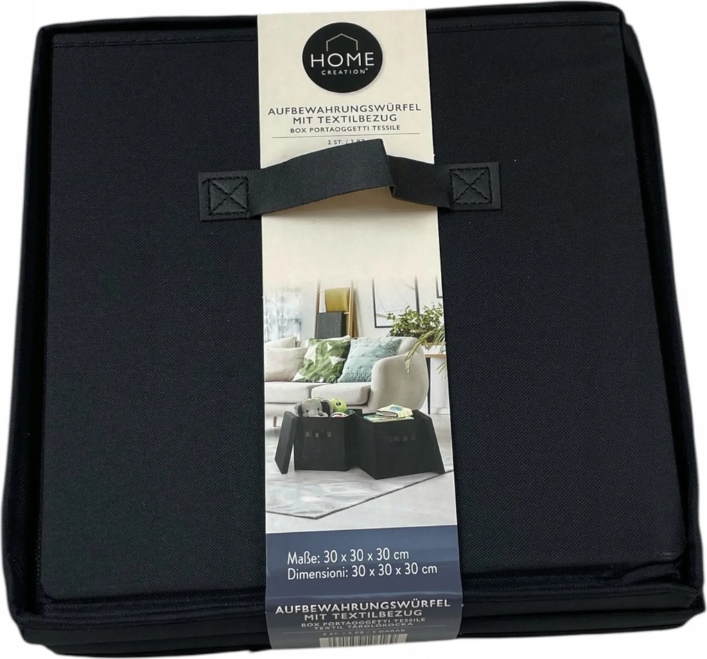 Tároló doboz fekete összecsukható kocka
