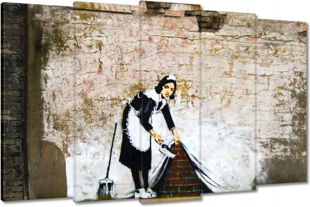 Festmények 150x95 Banksy Szobalány Graffiti