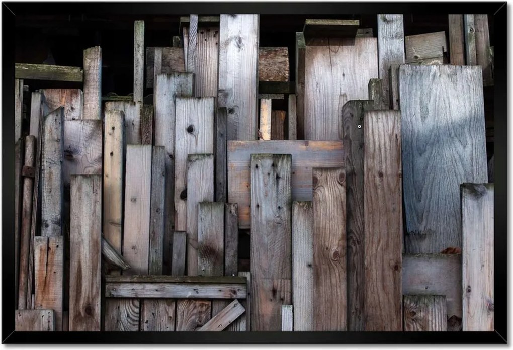 Poszterek keretben 60x40 Régi deszkák 3D hatás