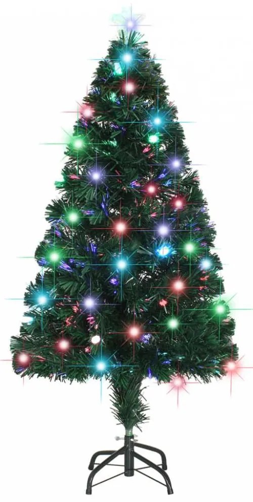 Optikai szálas műkarácsonyfa talppal/led fénnyel 120 cm