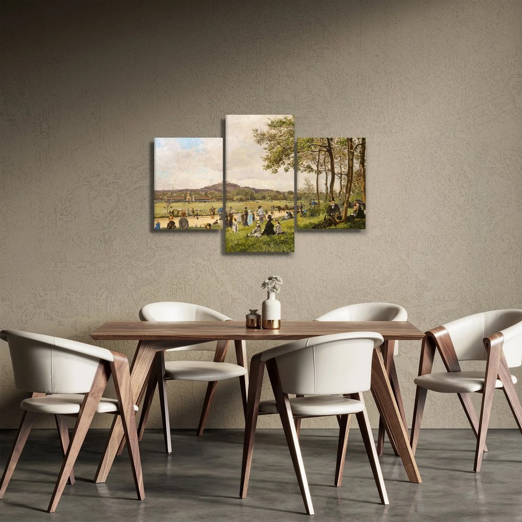 Kép - French 19th Century, Race Course at Longchamps, reprodukciók (90x60 cm)