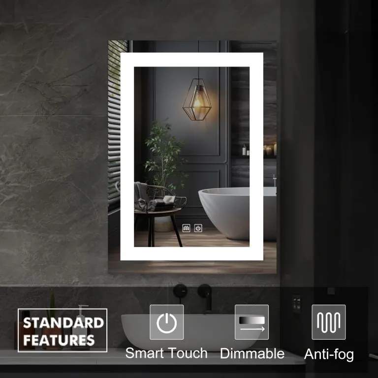 IREDA Fürdőszobatükör LED világítással 60 x 80 cm