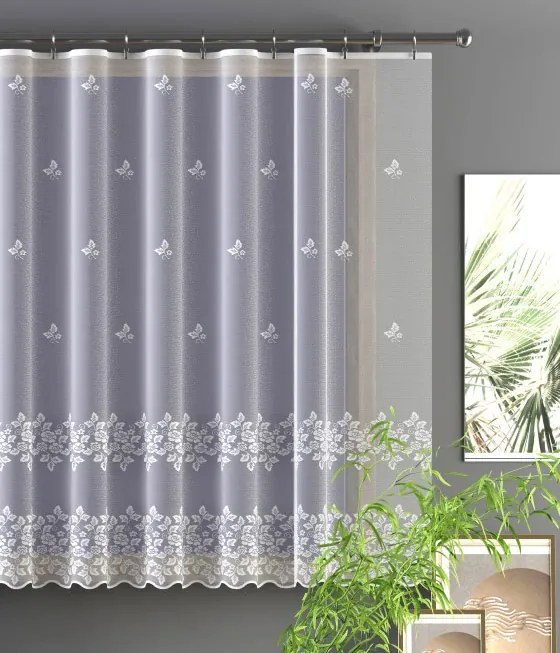 Mg Függöny jacquard 652/387 Fehér 250x160cm Kész Szalaggal Skr