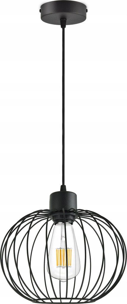 Függő lámpa Csillár Fekete drót Led gömb