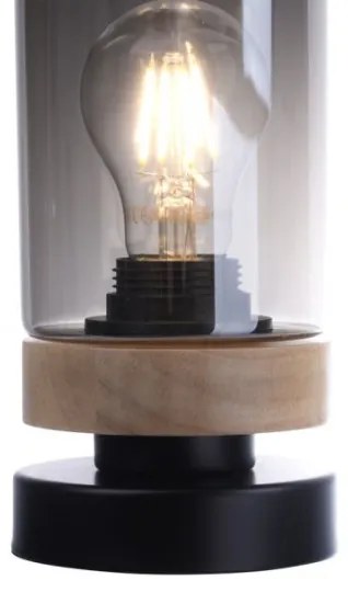 JUST LIGHT. 11310-18 - Asztali lámpa PASQUAL 1xE27/40W/230V fekete/gumifa