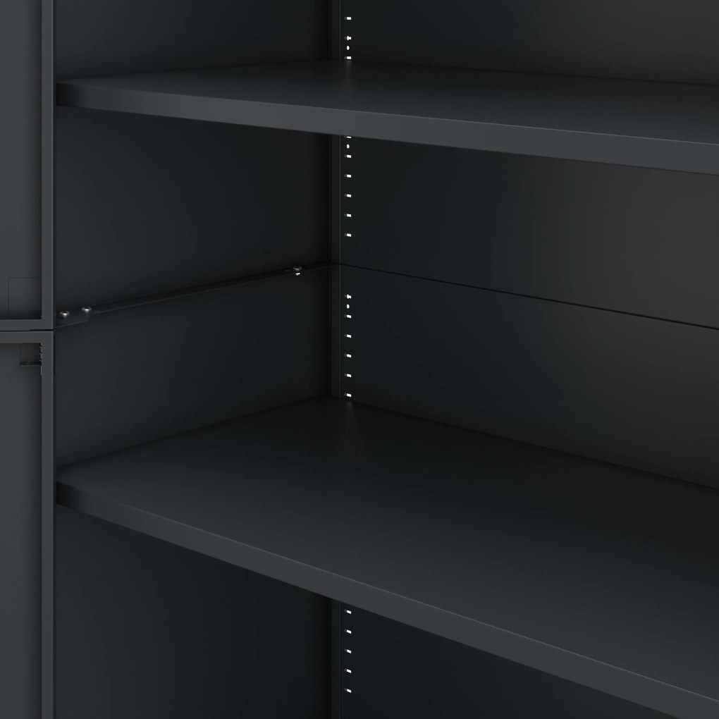 Fém iratszekrény JAN, 900 x 1850 x 400 mm, Smart: antracit