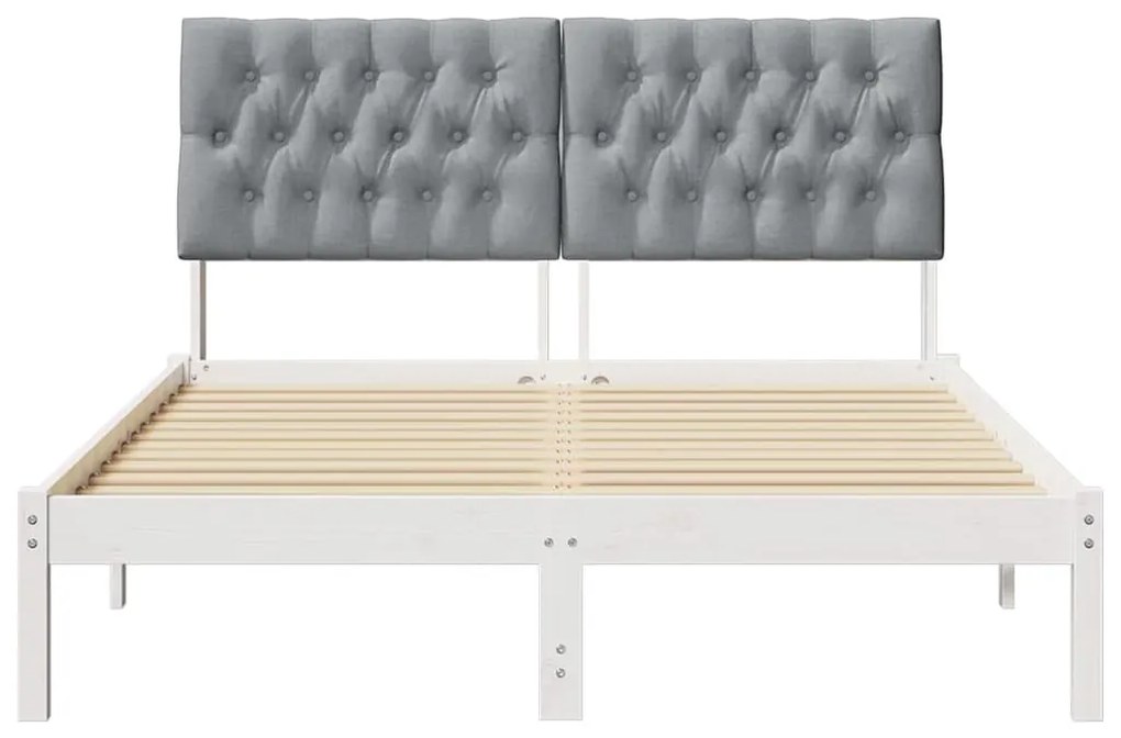Ágykeret Kárpitozott Fejtámlával fejtámlával Fehér 160 x 200 cm