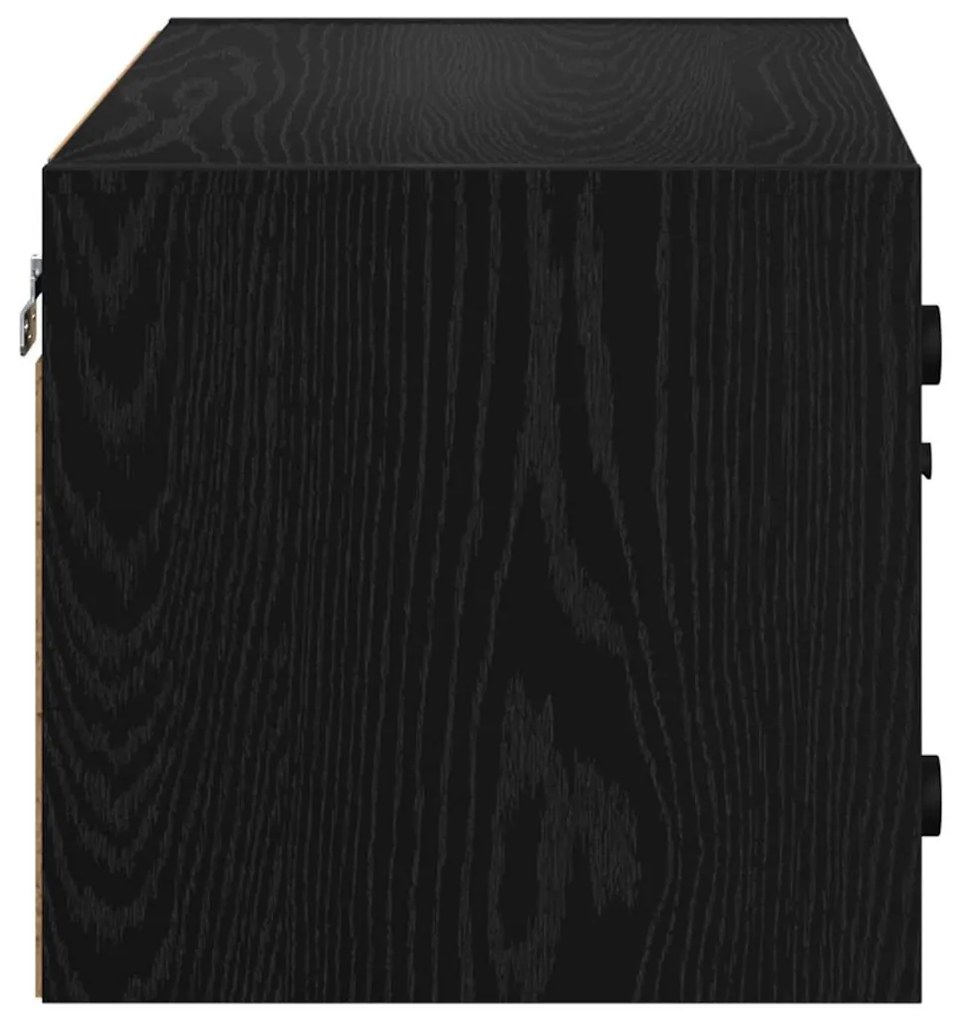 Fali Szekrények 2 pcs Fekete tölgy 68 x 37 x 35 cm Faanyag