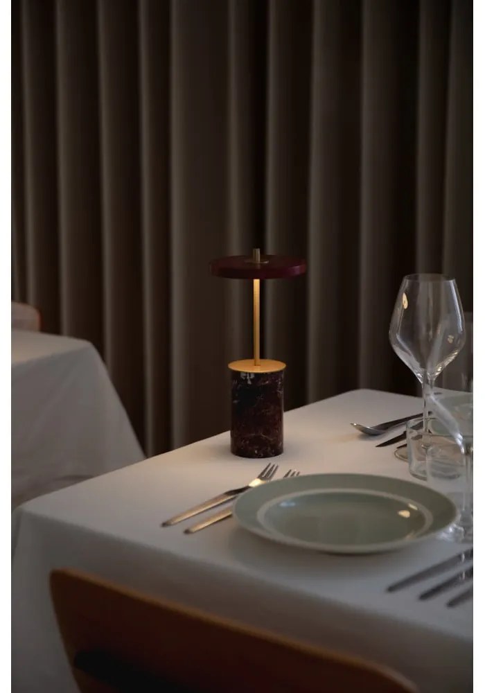 Piros márvány LED dimmelhető asztali lámpa fém búrával (magasság 25,5 cm) Asteria Move Mini – UMAGE