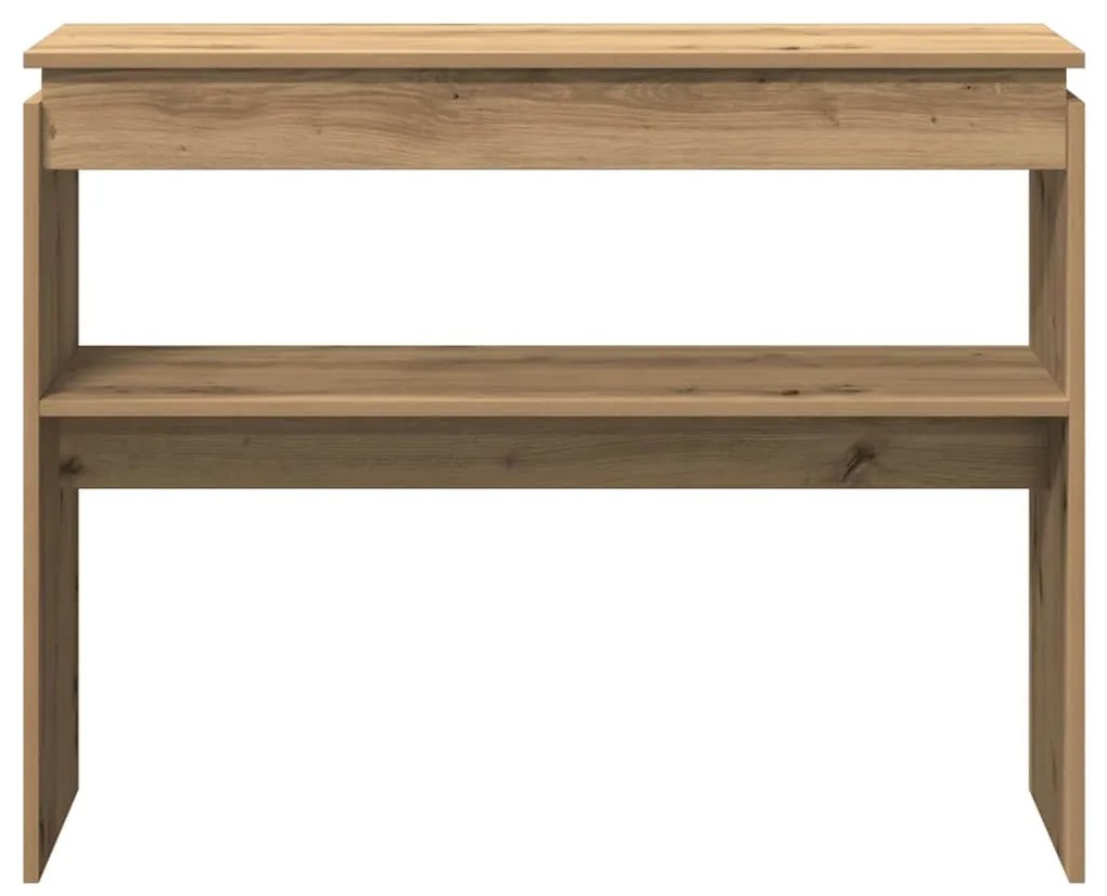 kézműves tölgy színű szerelt fa dohányzóasztal 102x30x80 cm