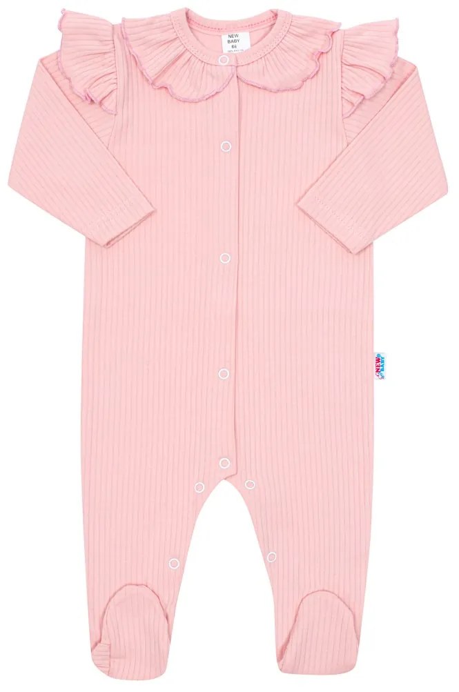 Baba pamut kezeslábas New Baby Stripes rózsaszín, vel. 86 (12-18 h)