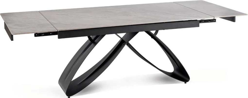 Luigi kerámia kihúzható asztal 160–240 cm, szürke márvány/fekete színben