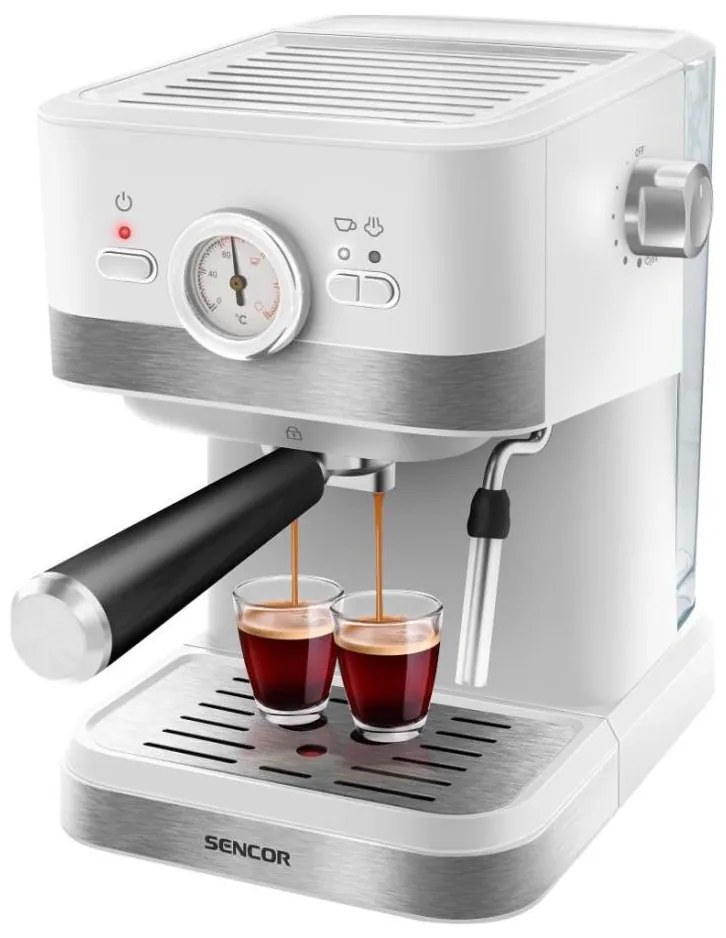 Sencor Sencor karos kávéfőző 1050W, 230V, fehér/matt króm FT1220