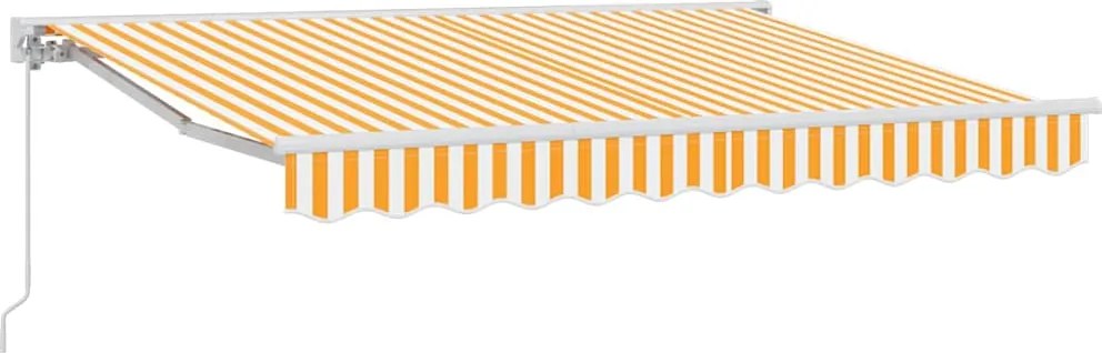 vidaXL Behúzható napellenző Sárga és Fehér 250 x 200 cm