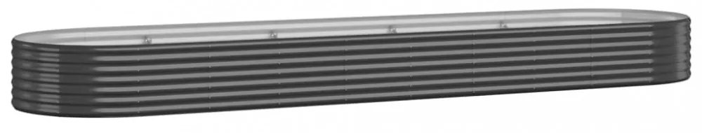 antracitszürke horganyzott acél kerti magaságyás 396x100x36 cm