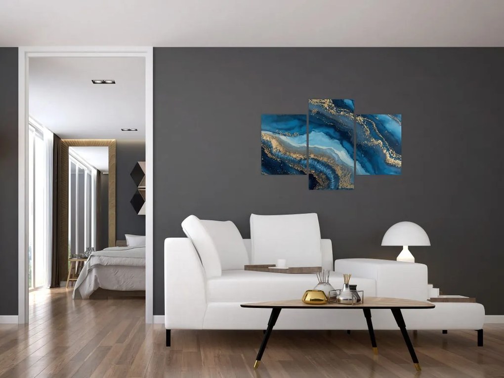 Kép - Kék márvány absztrakció (90x60 cm)