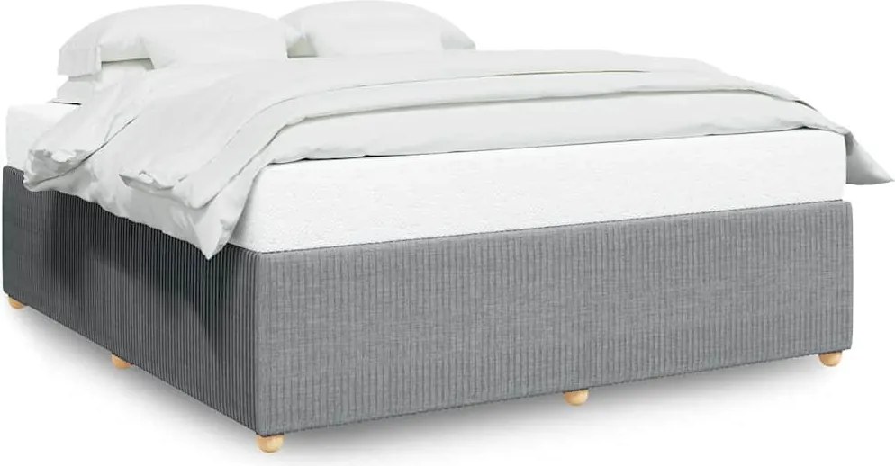 vidaXL világosszürke szövet ágykeret matrac nélkül 200 x 200 cm