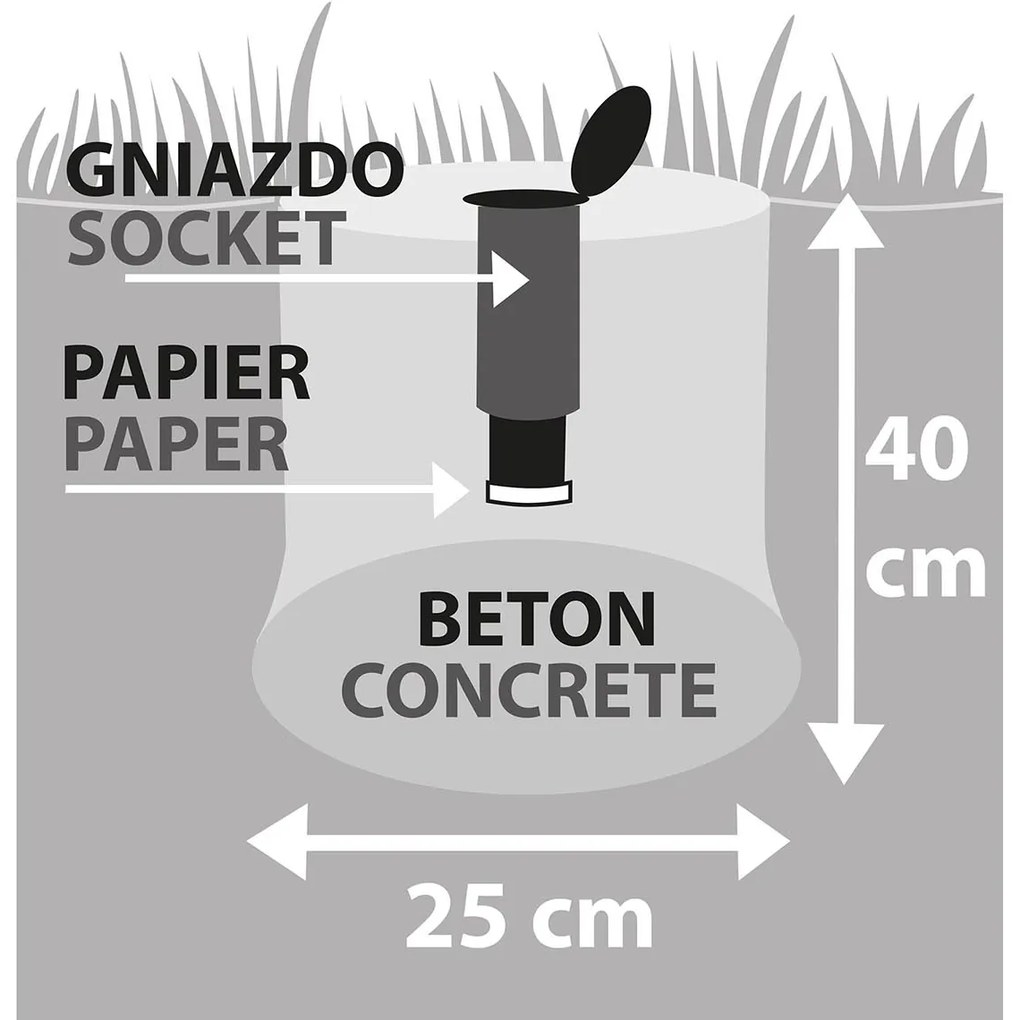 Erga Garden 5000, szabadon álló 4 karos kerti ruhaszárító 200x200x195 cm, ezüst-piros, ERG-SEP-10SUSOGRGAR50