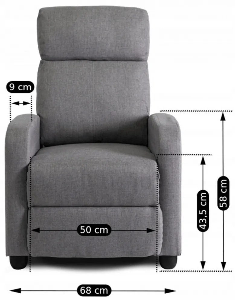 TV és Relaxfotel Szürke Színben. DANNY