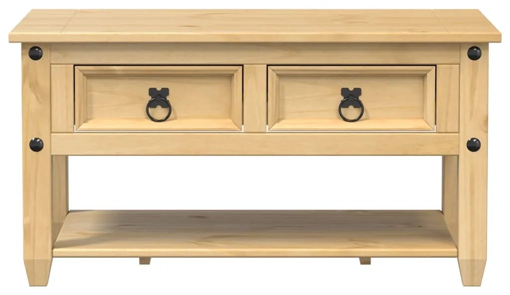Corona tömör fenyőfa dohányzóasztal fiókokkal 85 x 50 x 45 cm