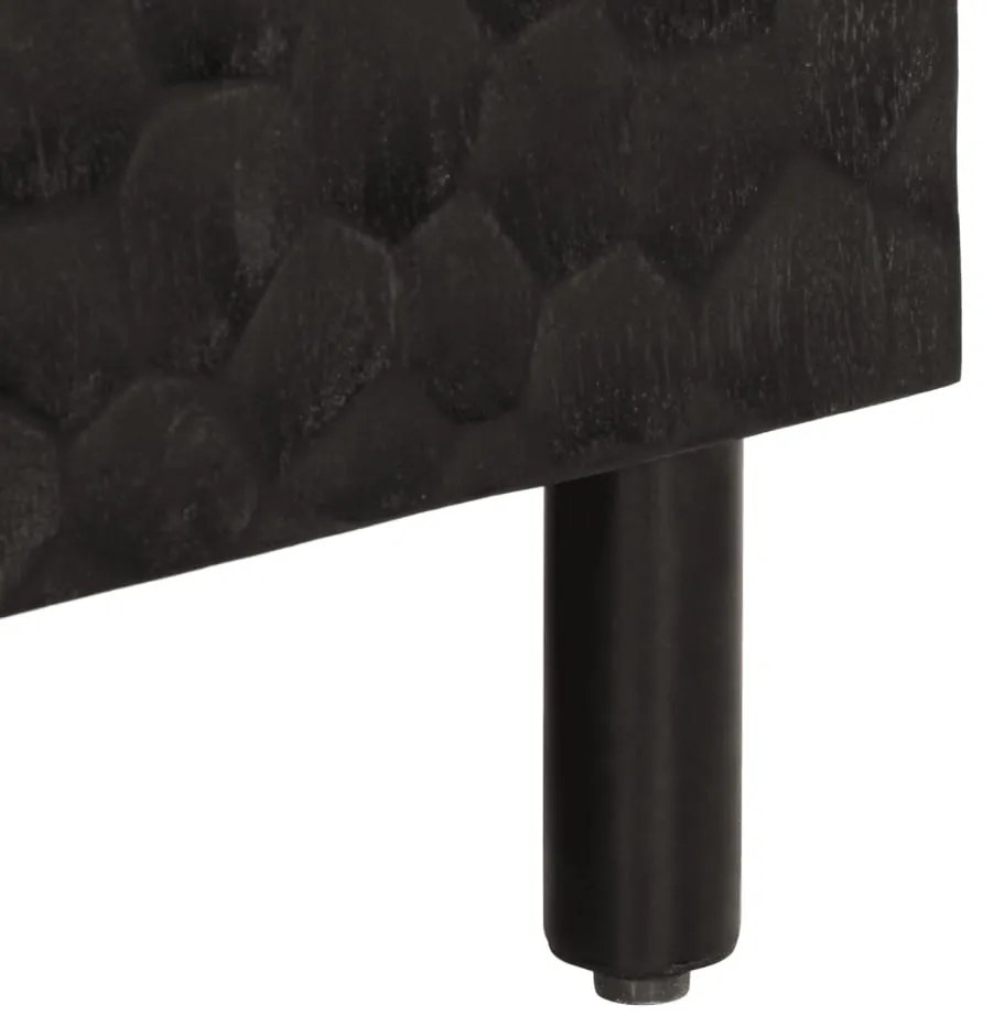 fekete tömör mangófa tálalószekrény 90 x 33 x 75 cm