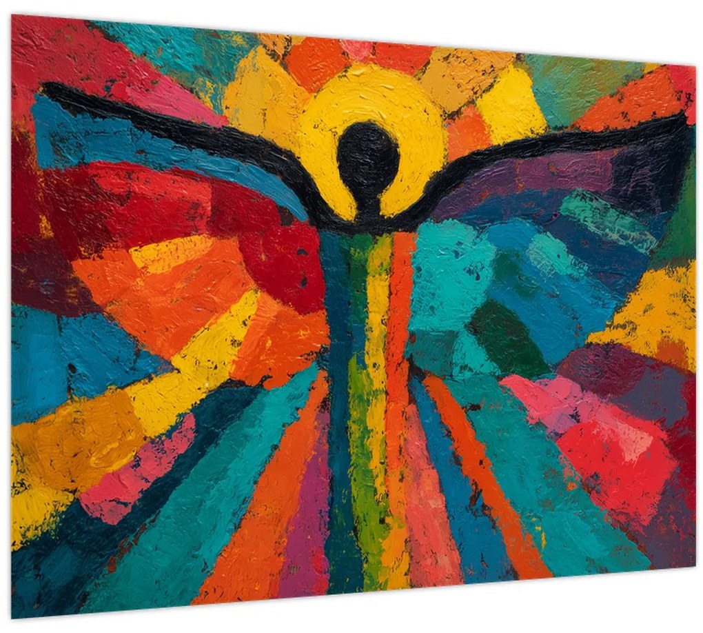 Üveg kép - Festett angyal (70x50 cm)