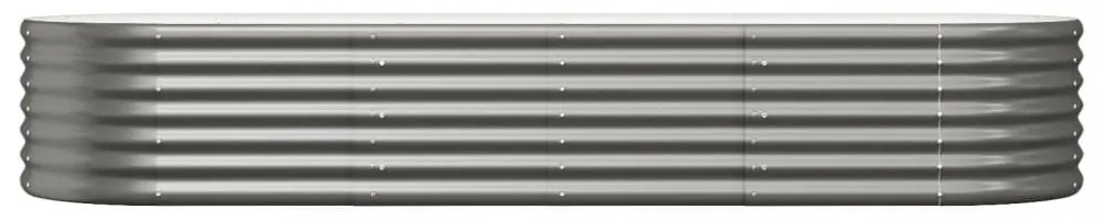 szürke horganyzott acél kerti magaságyás 224x80x36 cm