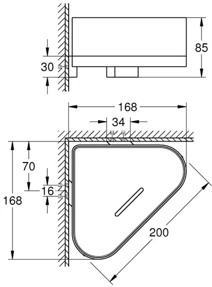 GROHE 41038000 - Sarok zuhanytálca SELECTION fényes króm