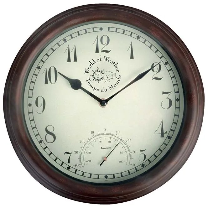 Óra hőmérővel, 31 cm átmérőjű