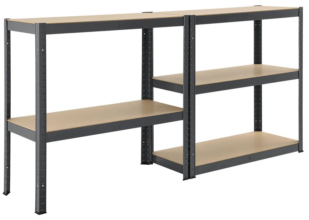 Juskys 2 darabos polcrendszer szett - 180x90x40 cm - szürke