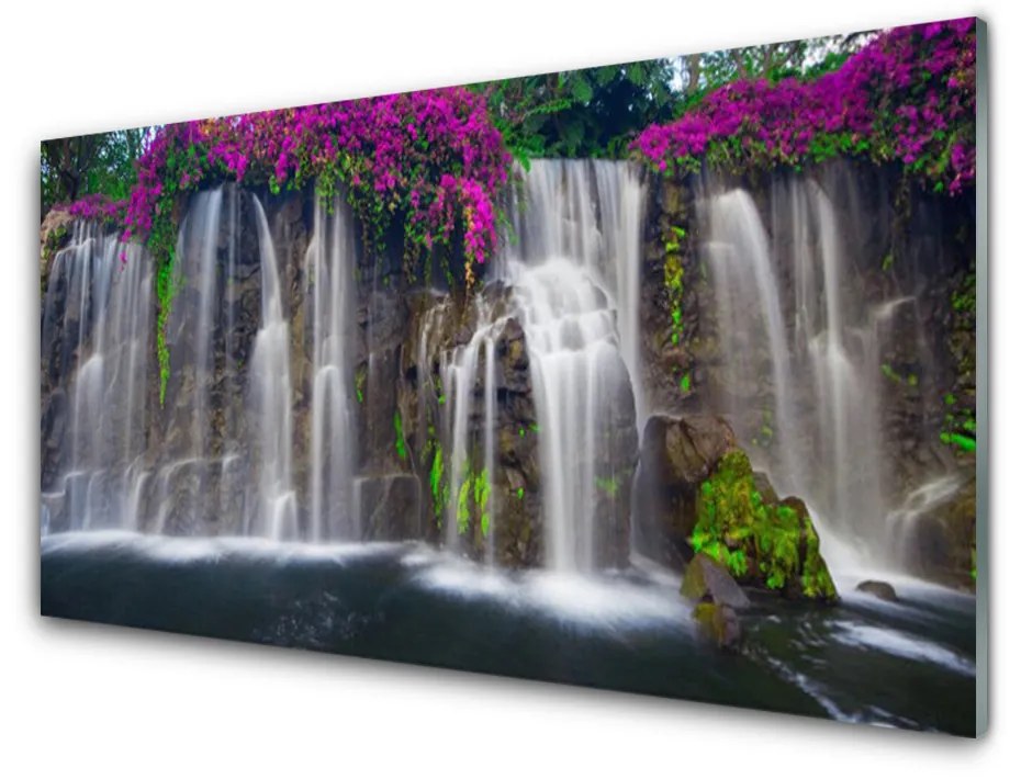 Fali üvegkép vízesés Természet 100x50 cm