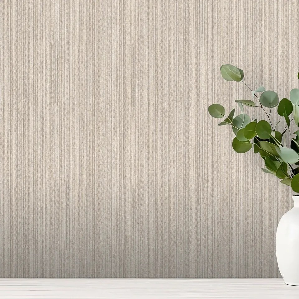 Arthouse Signature 2 Japandi Grasscloth taupe csíkos texturált vinyl tapéta – 100190AH
