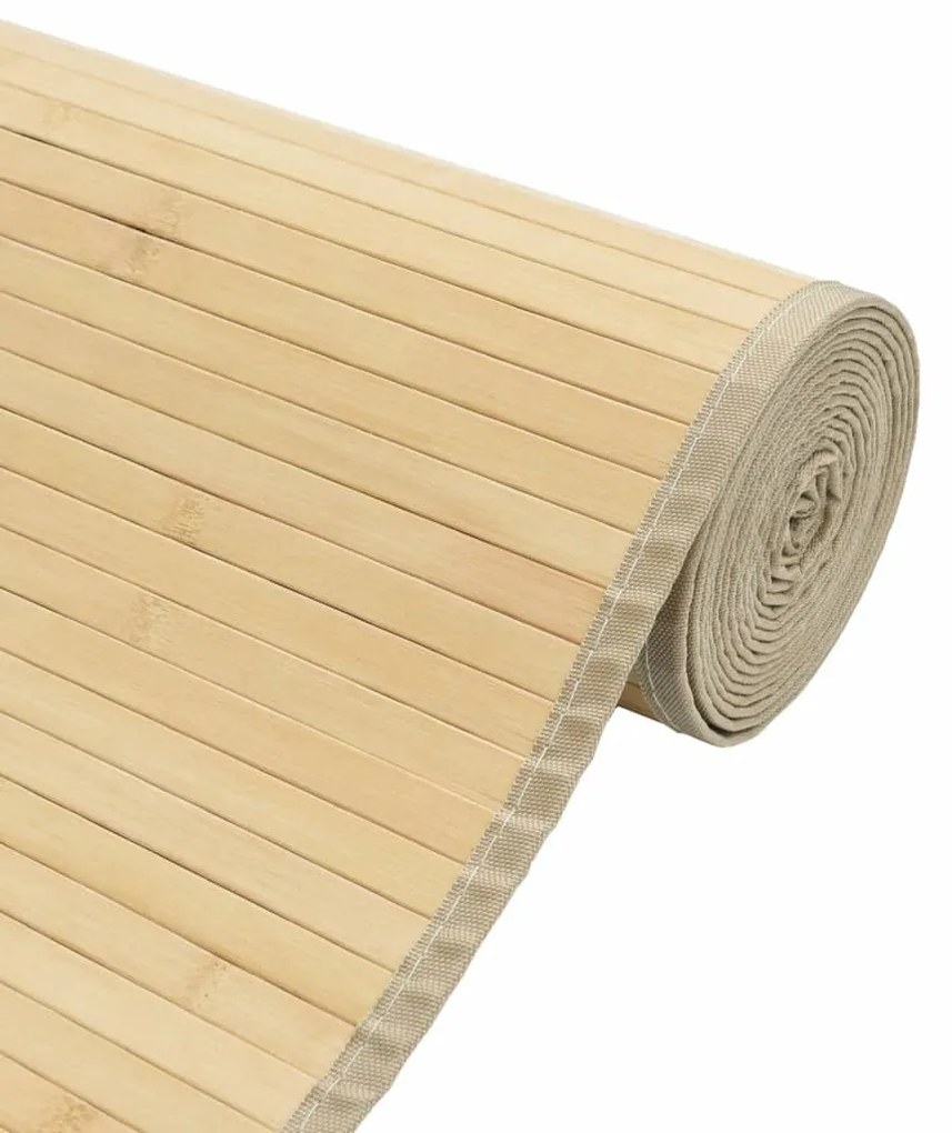 négyszögletű világos természetes bambusz szőnyeg 70 x 1000 cm