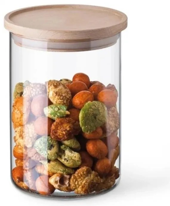 Simax 5152 üvegedény fa fedéllel, 0,8 l
