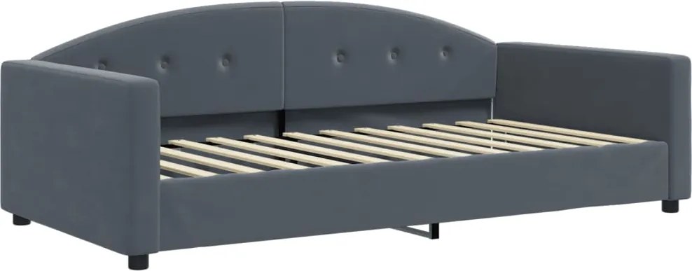 vidaXL sötétszürke bársony kanapéágy keret 100 x 200 cm
