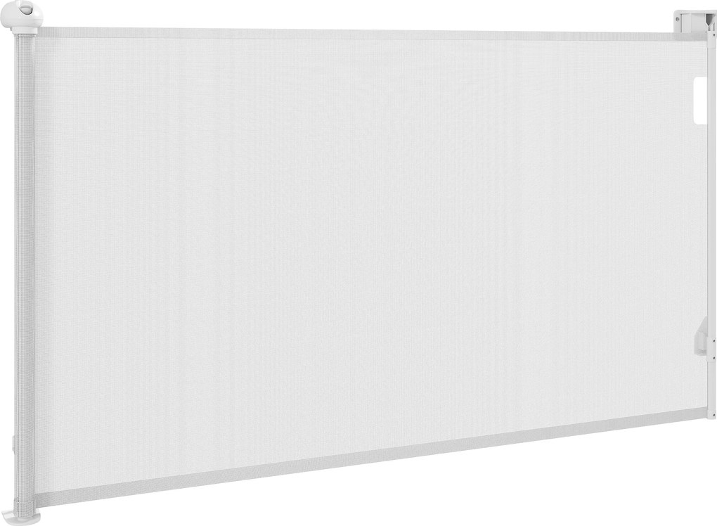 PawHut Összecsukható Kutyaajtó 0-144 cm Kisebb Kutyák Számára, Kiterjeszthető Háziállat Biztonsági Bár, Zárral Lépcsőkhöz, Ajtókhoz, Folyosókhoz Fehér