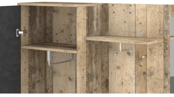 Tükrös előszobafal NOLAN, barna/grafit