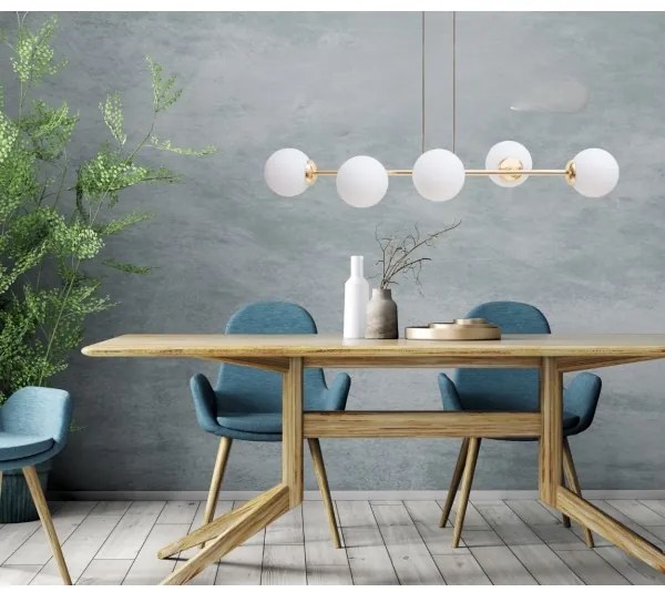 Csillár zsinóron FIRA 5xE27/60W/230V arany