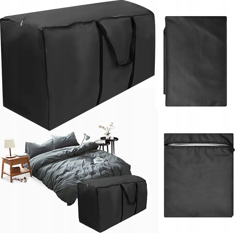 Védőhuzat Kerti Bútorokhoz Vízálló Nagy 173X76X51CM Fekete