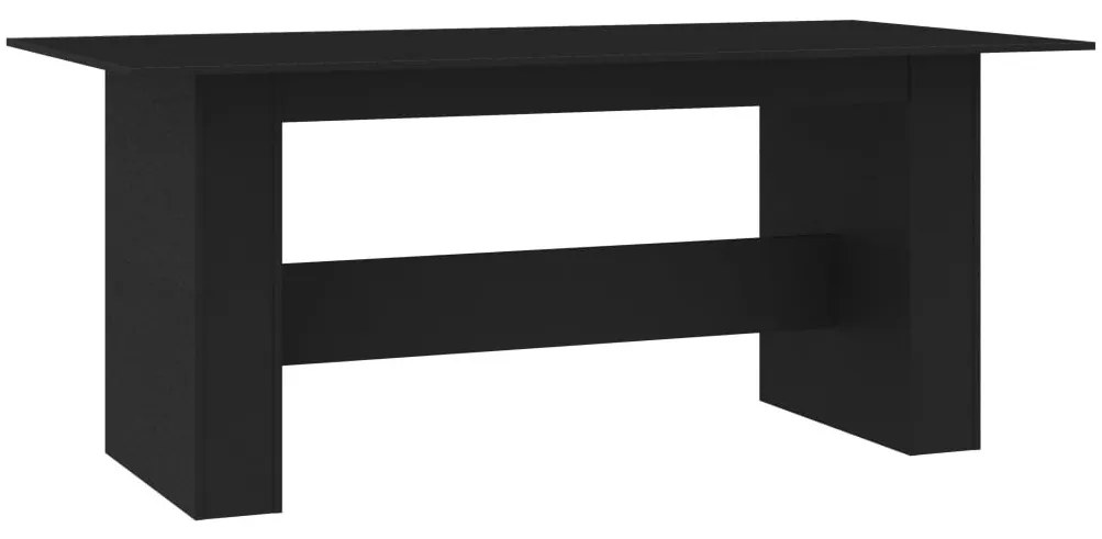 Fekete szerelt fa étkezőasztal 180 x 90 x 76 cm