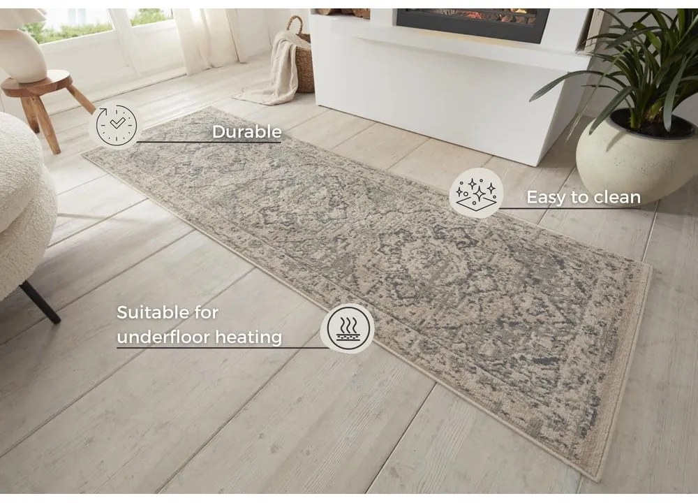 Szürkésbézs futószőnyeg 80x200 cm Terrain Designer Sand – Hanse Home