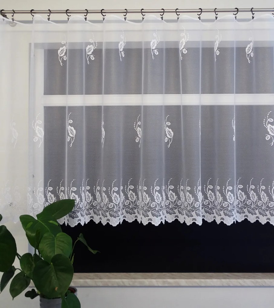 Mg Függöny jacquard 30199 Fehér 120cm magas lengyel 1,4mb Kupon