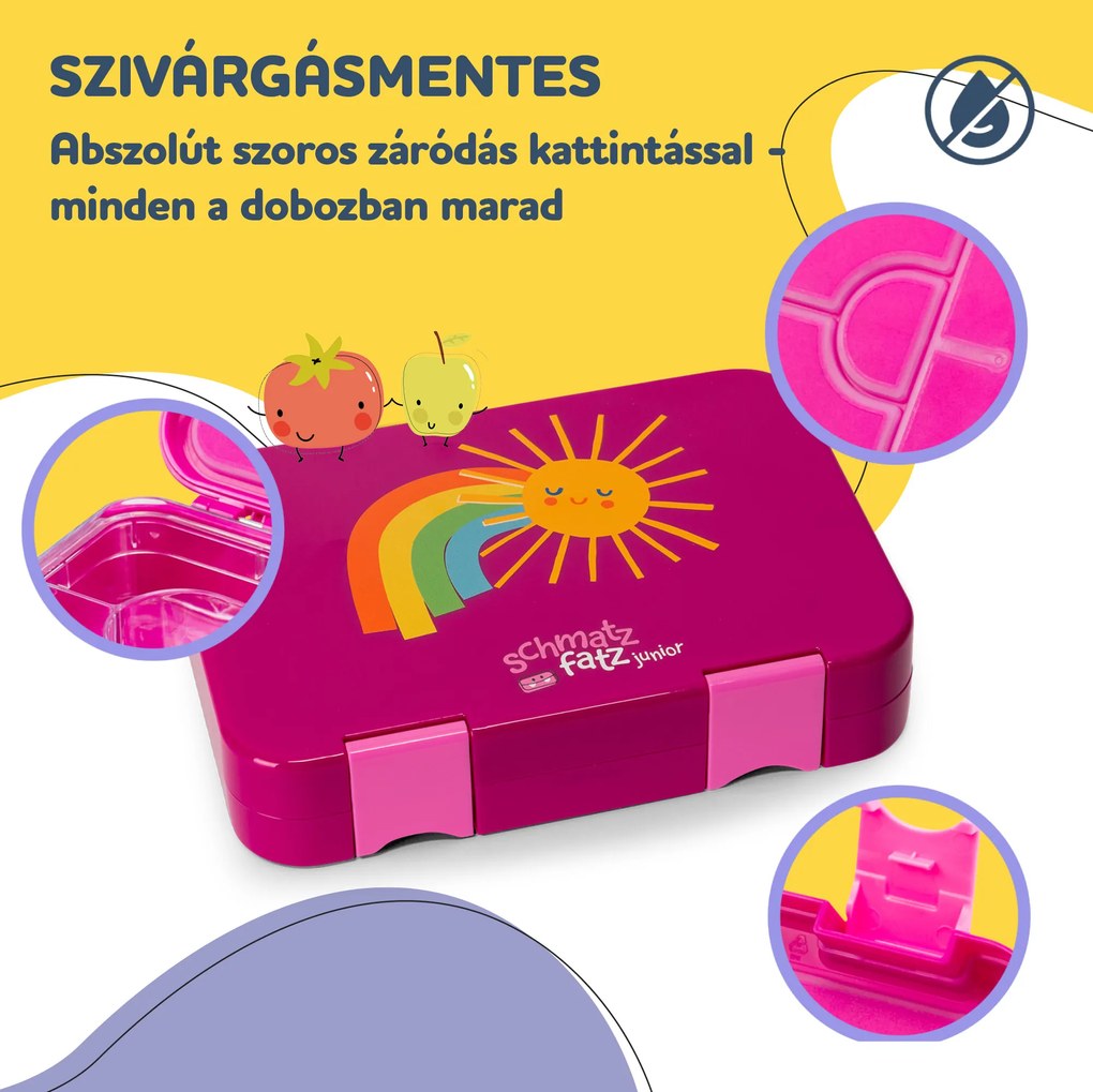 Klarstein Schmatzfatz junior tízórais doboz, 6 rekesz, 21,3 x 15 x 4,5 cm, BPA mentes